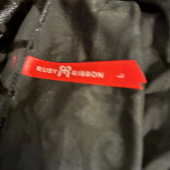 Black Velvet Burnout Top SZ LG Waterfall Neck Whimsey Goth Punk Ruby Ribbon - Picture 8 of 10